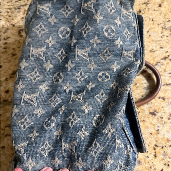 Louis Vuitton Blue and Brown Shoulder Bag with Monogram - Picture 7 of 16